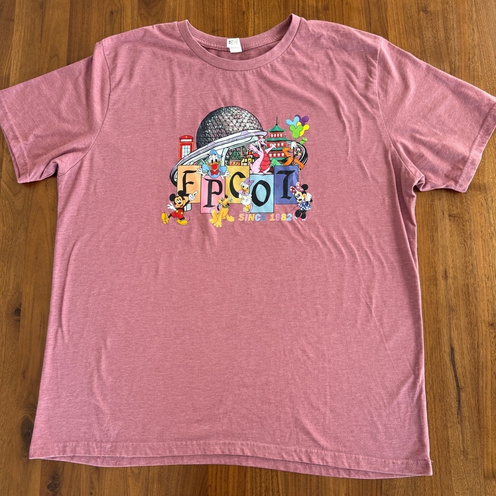 Unisex Men’s Women’s Disney Epcot Graphic Tee XL